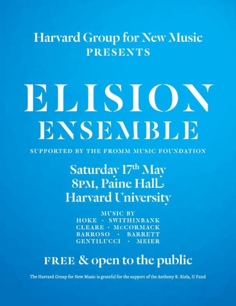 “Innateness is Modular” by Edgar Barroso premiered by Elision Ensemble at Harvard University