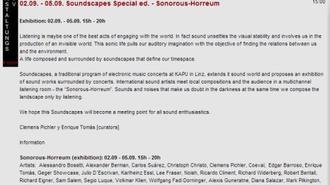“ACU” by Edgar Barroso at the Soundscapes Special ed. – Sonorous-Horreum – Linz, Austria