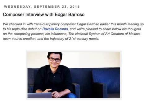Interview with Edgar Barroso, on his triple disc review on Ravello Records.